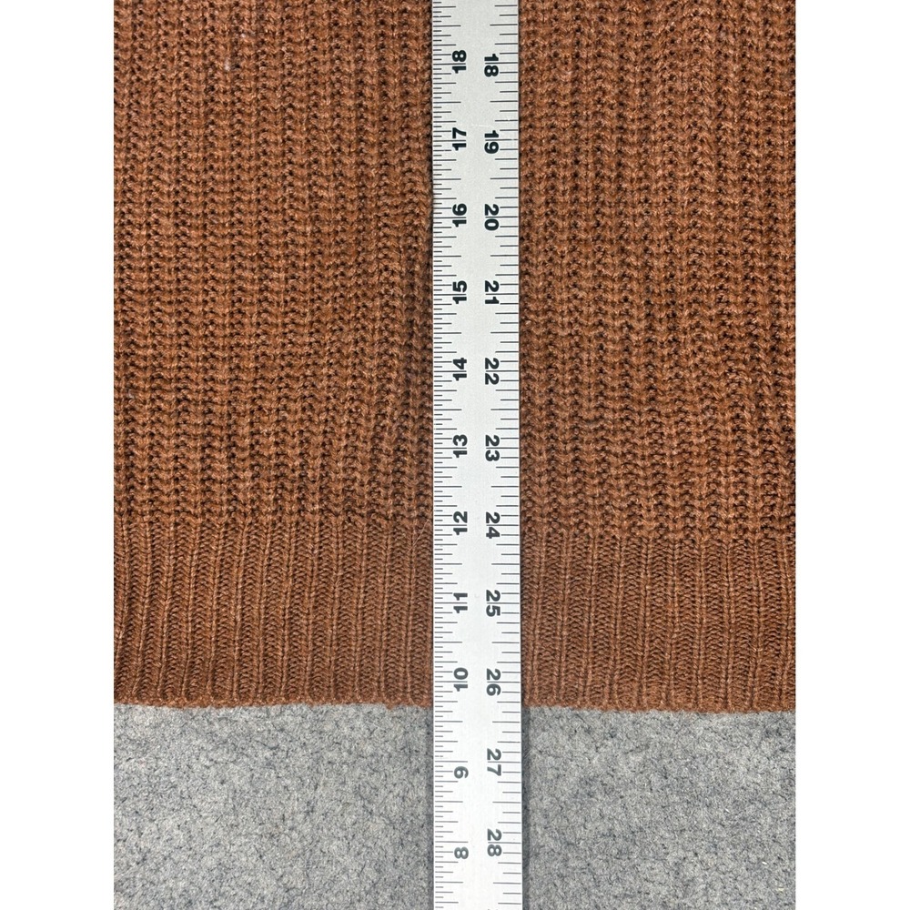 Weatherproof Vintage Mens Large Brown Acrylic Knit Mock Neck Button Sweater L - Picture 9 of 11